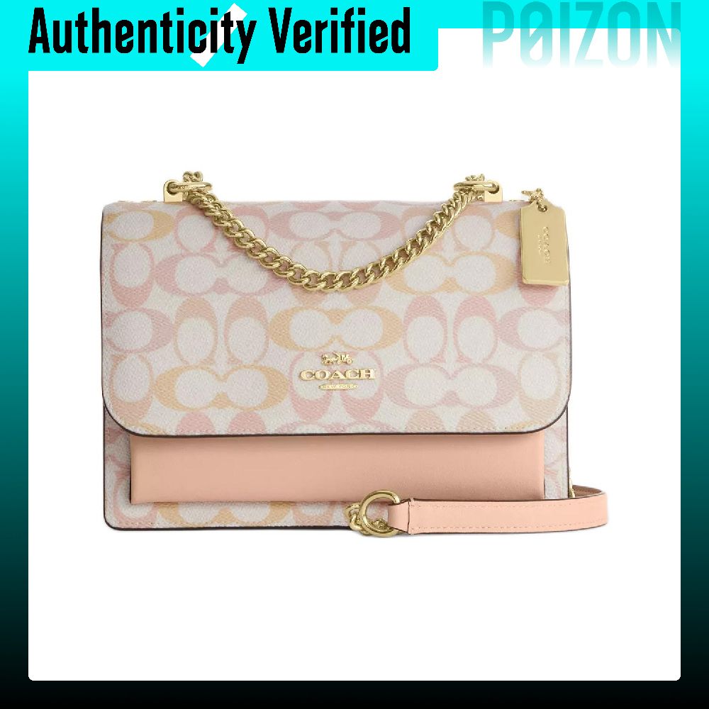 Chalk Bag - COACH Klare Kaplamalı Kanvas, Pürüzsüz Deri