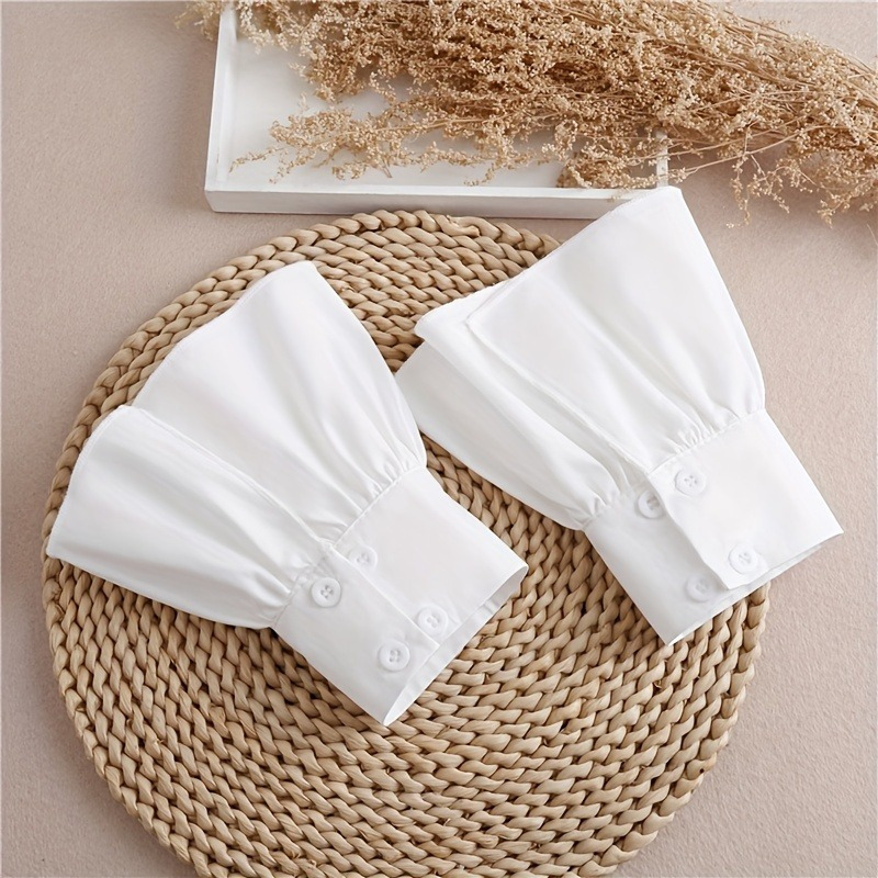 Wrist Wraps - 2 adet Ruffles Basit Beyaz Manşetler
